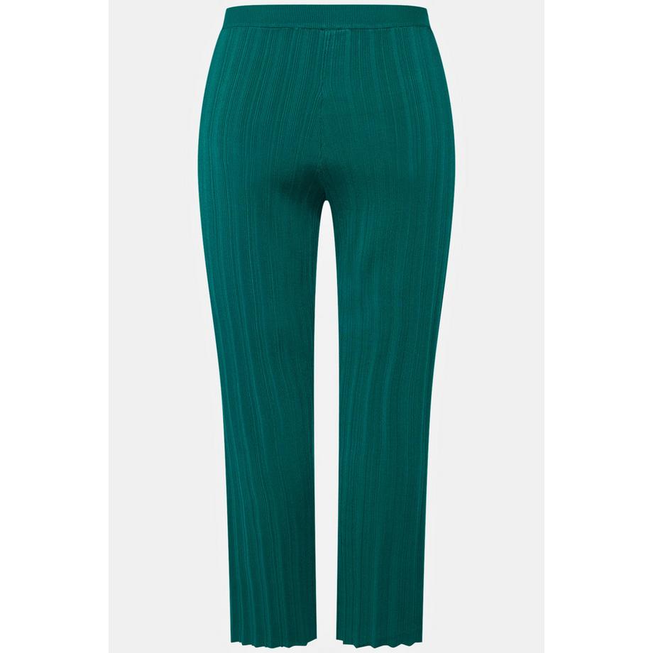 Ulla Popken Pantaloni Maglia Costine Gamba Larga Dritta  