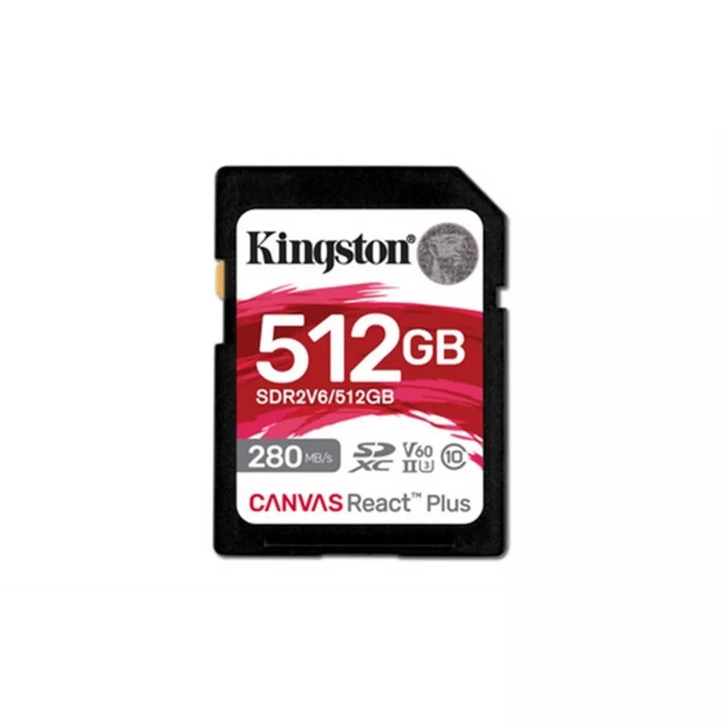 Kingston Technology 512GB Canvas React Plus SDXC UHS-II 280R/150W U3 V60 for Full HD/4K