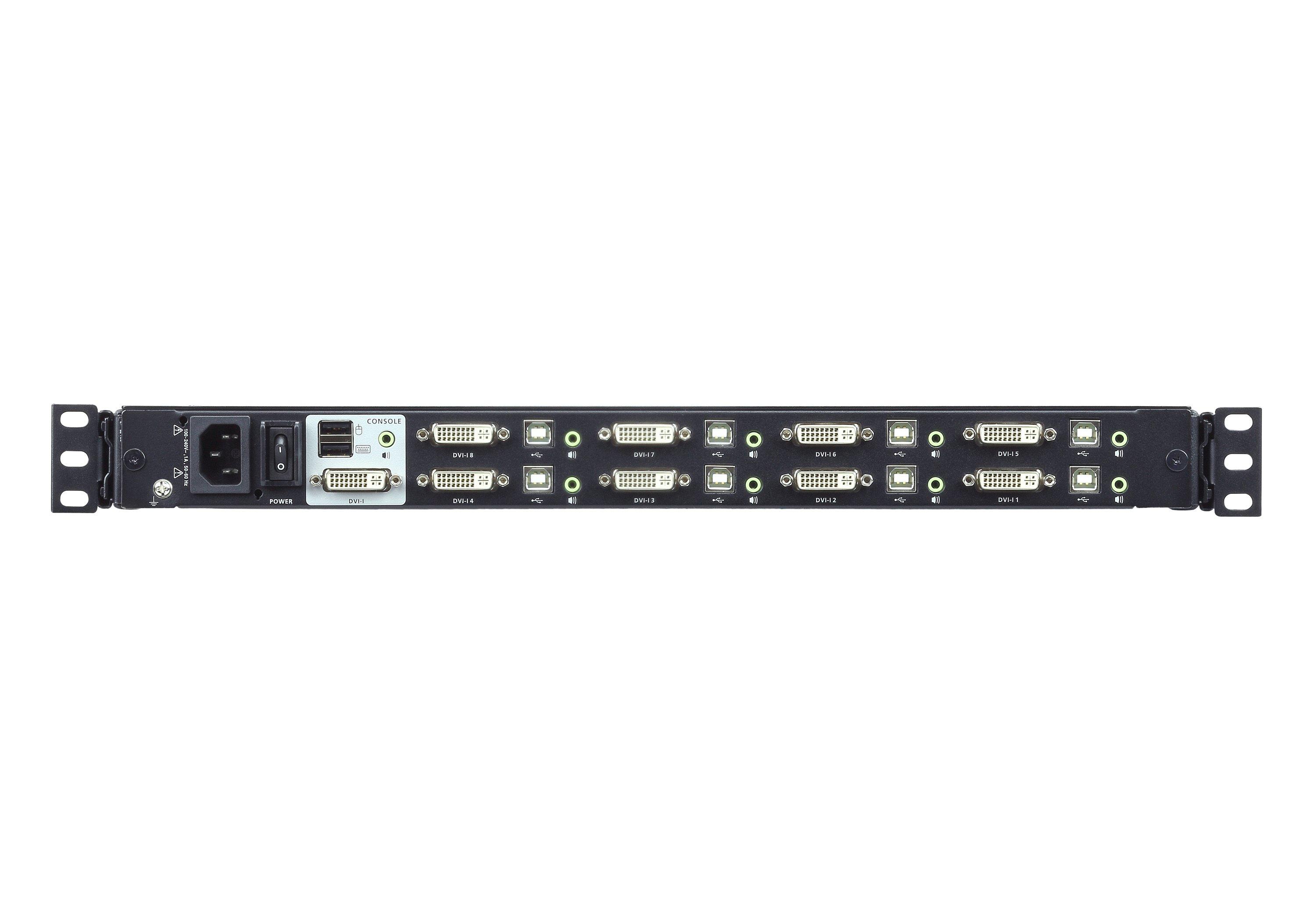 ATEN  CL6708MW switch per keyboard-video-mouse (kvm) Montaggio rack Nero 