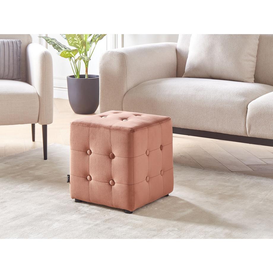 Beliani Pouf en Velours Rétro WISCONSIN  