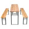 Tectake Table et bancs pliant en bois, Table de Jardin, de Réception  Marron