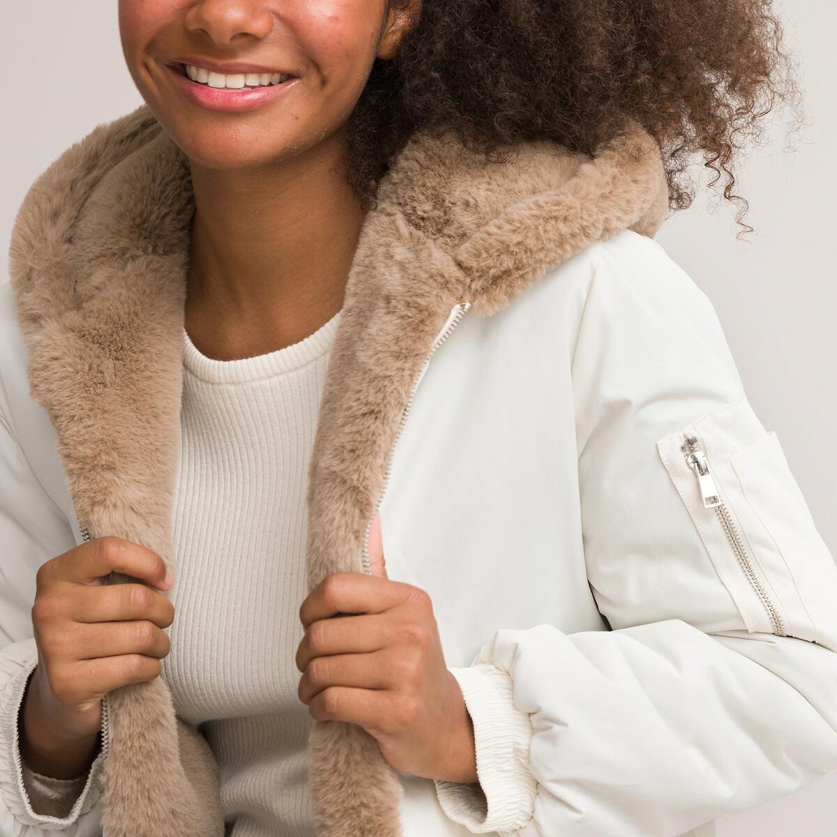 La Redoute Collections  Wendbare Webpelzjacke mit Kapuze 