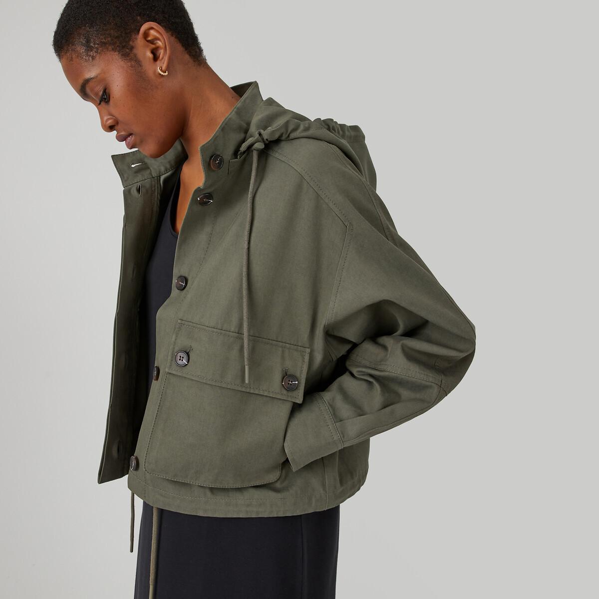 Image of Boxy-jacke Mit Kapuze Unisex Grün L