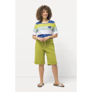 Ulla Popken  Short Mary en molleton, taille élastique, jambe droite et large 