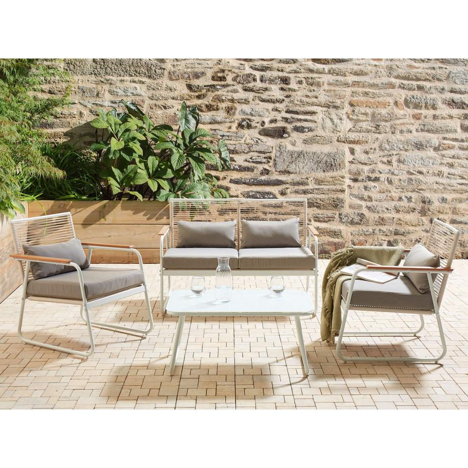 Beliani Set lounge pour jardin en Acier Moderne POMONTE  