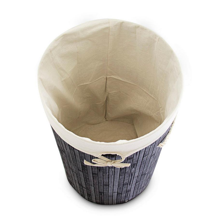 B2X Panier à linge rond en bambou  