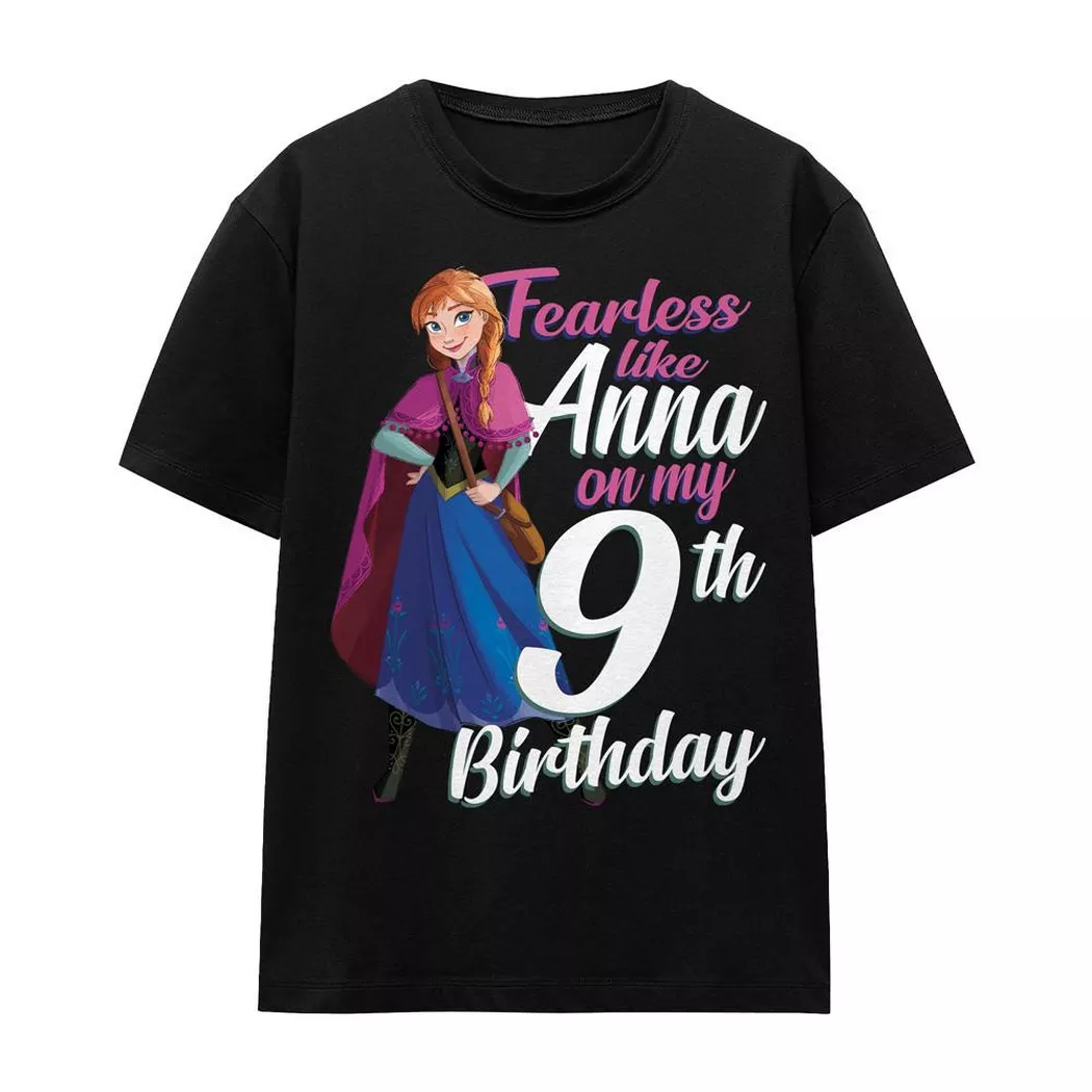 FROZEN - Fearless Like Anna TShirt 9 Geburtstag, für Damen, Schwarz, Größe XL