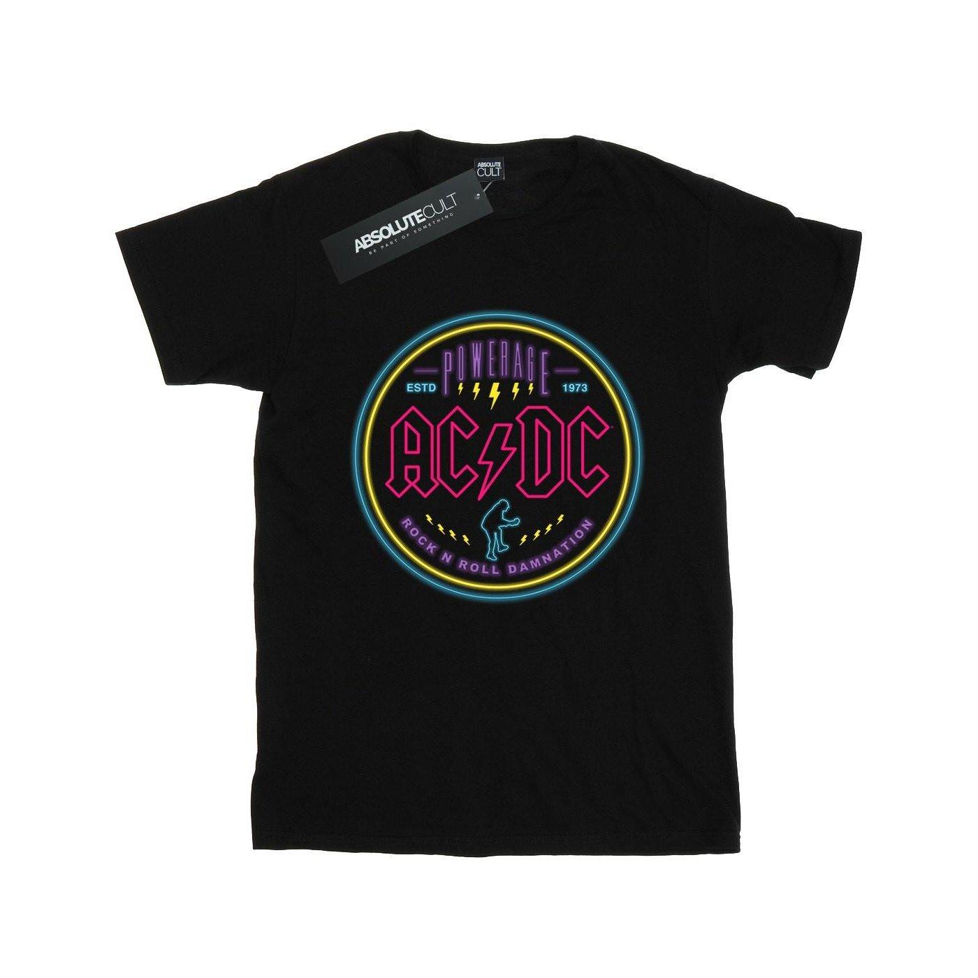 Image of Acdc Circle Neon Tshirt Damen Schwarz 3XL