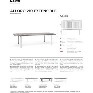 NARDI outdoor Table de jardin extensible Alloro anthracite 210  