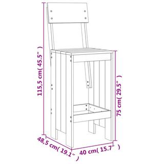 VidaXL Tabouret de bar bois de pin  