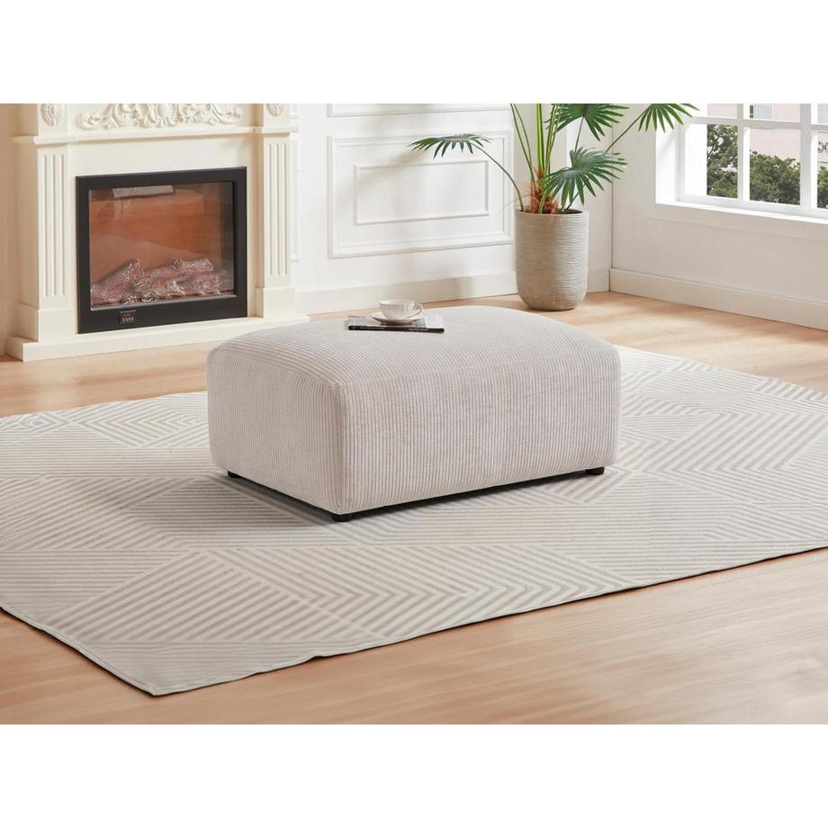 Maison Céphy Pouf en velours côtelé beige TIRONO de Maison Céphy  