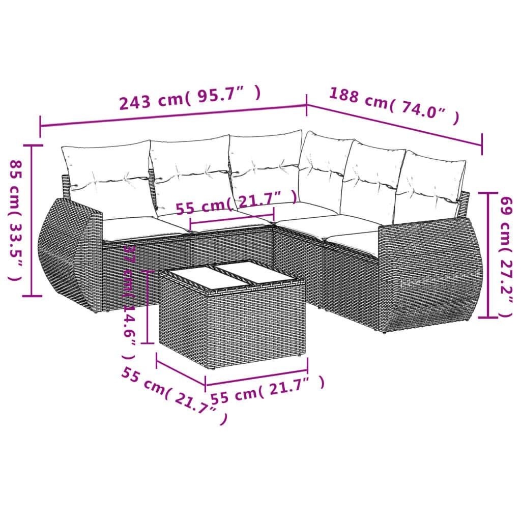 VidaXL set divano da giardino Polirattan  