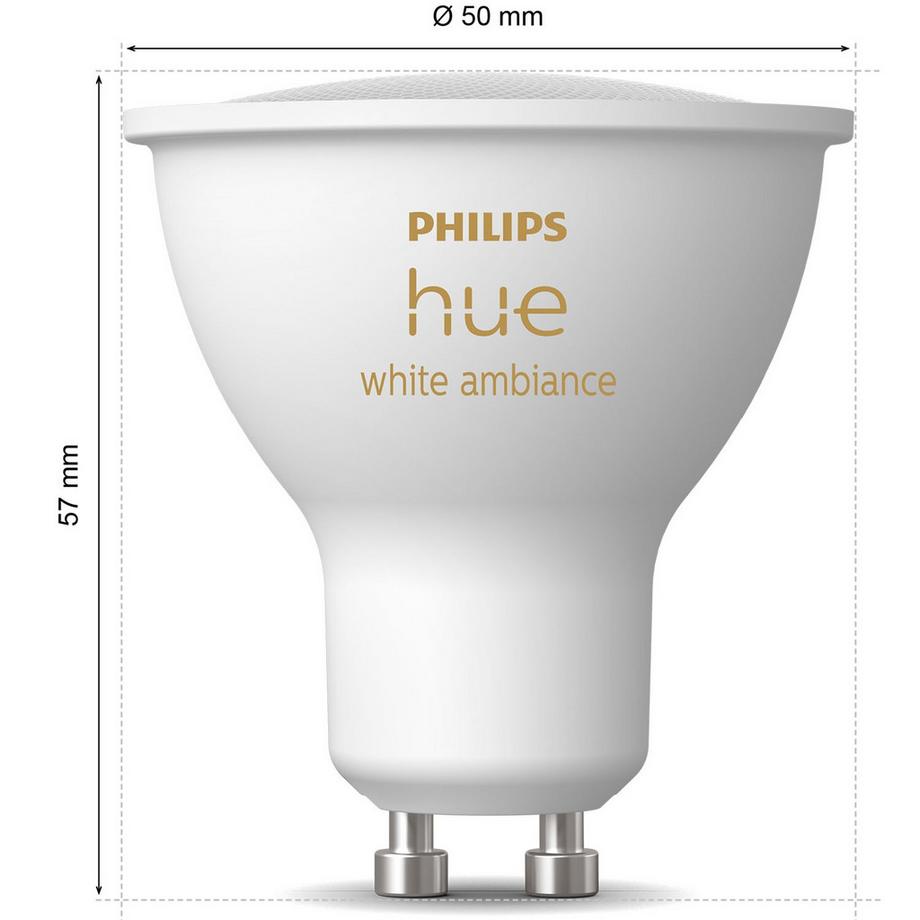 Philips Hue White Ambiance GU10 400lm confezione da 3  