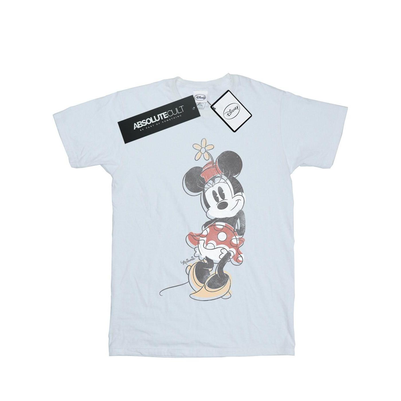 Image of Minnie Mouse Offset Tshirt Damen Weiss M