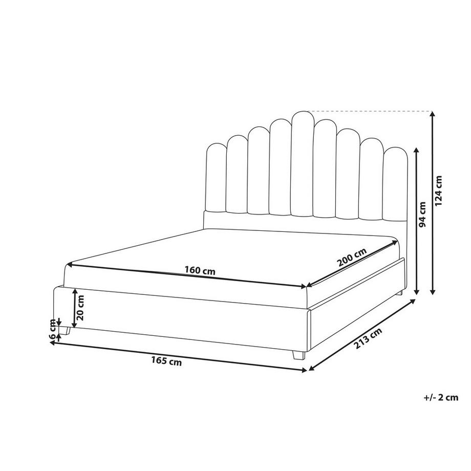 Beliani Letto en Velluto Glamour VINCENNES  