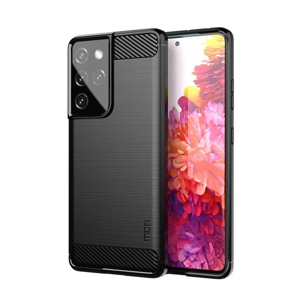 Image of Galaxy S21 Ultra - Metall Carbon Look Gummi Hülle