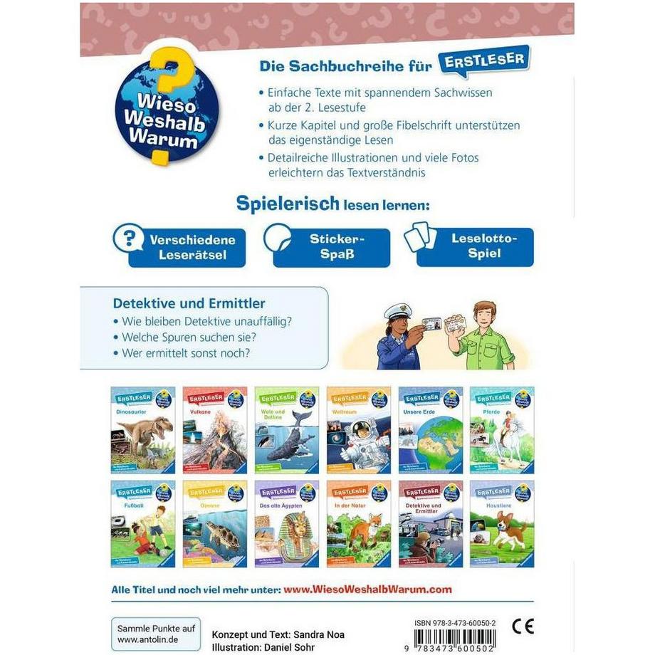 Wieso? Weshalb? Warum? Erstleser, Band 11: Detektive und Ermittler Noa, Sandra; Sohr, Daniel (Illustrationen) Couverture rigide 