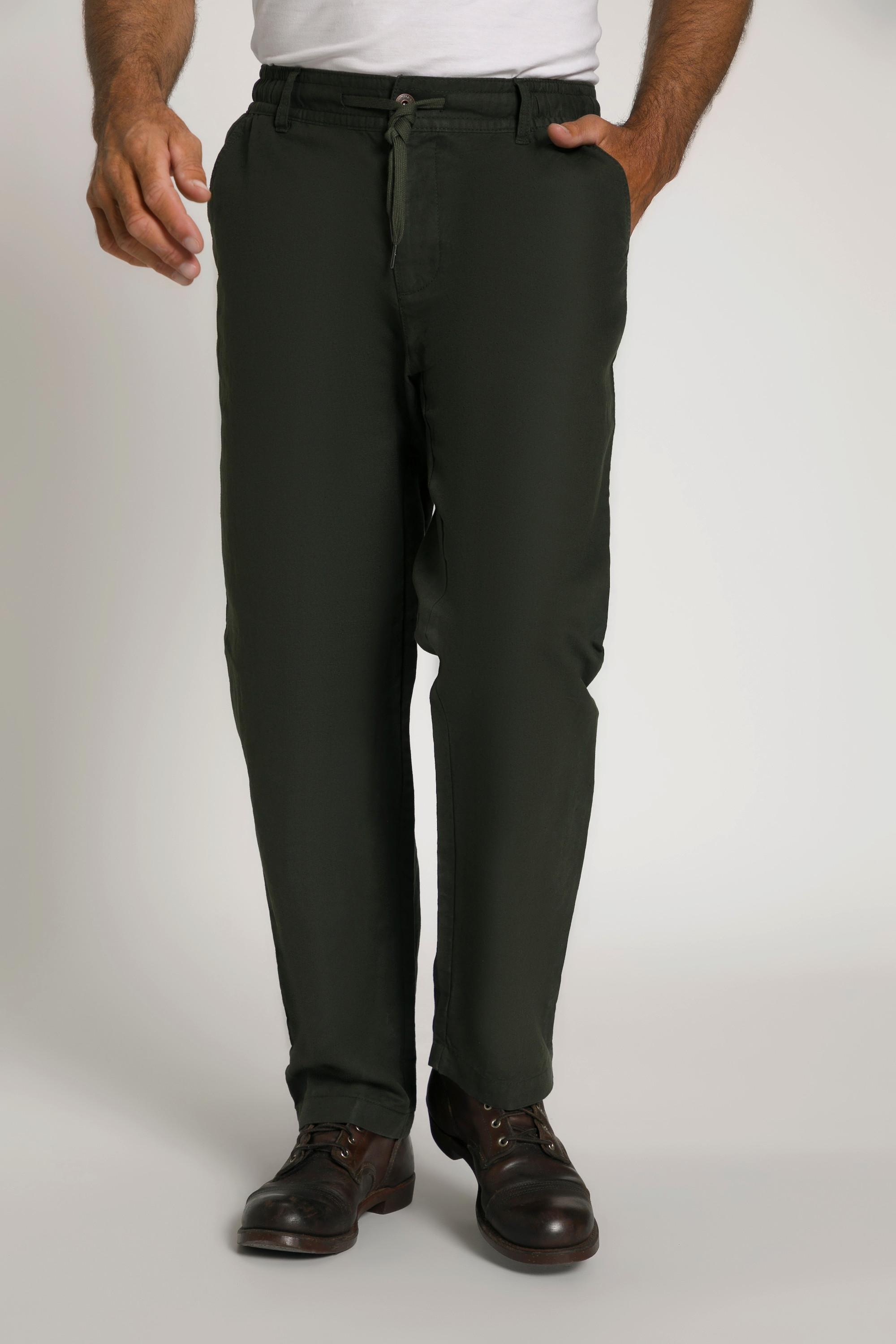 JP1880  Pantalon en lin mélangé. Taille élastique. Coupe Basic Fit 