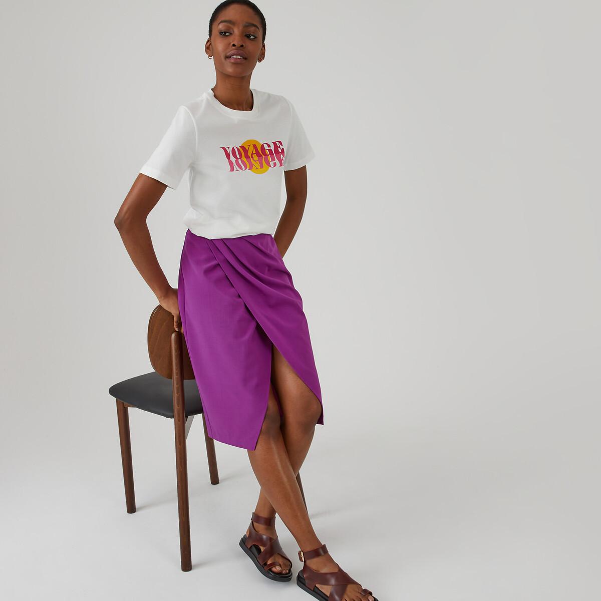 Image of Halblanger Rock In Wickeloptik Damen Violett 34