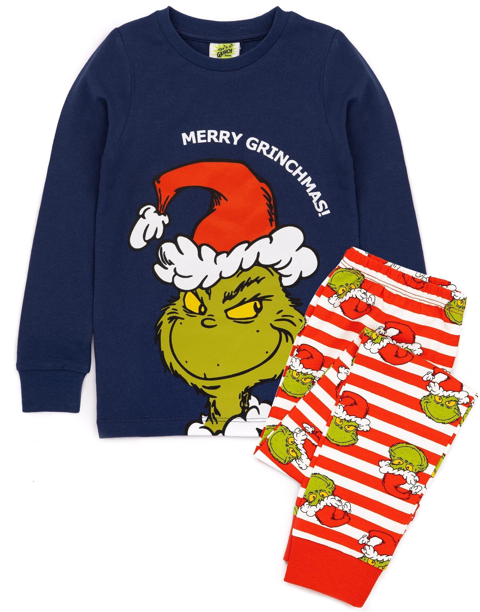The Grinch  Schlafanzug mit langer Hose  weihnachtliches Design 