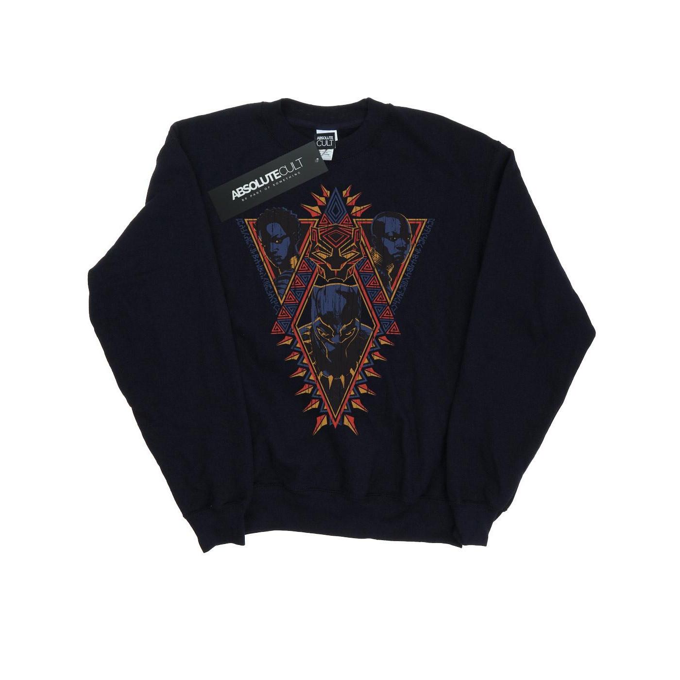 Image of Black Panther Tribal Heads Sweatshirt Mädchen Marine 152-158