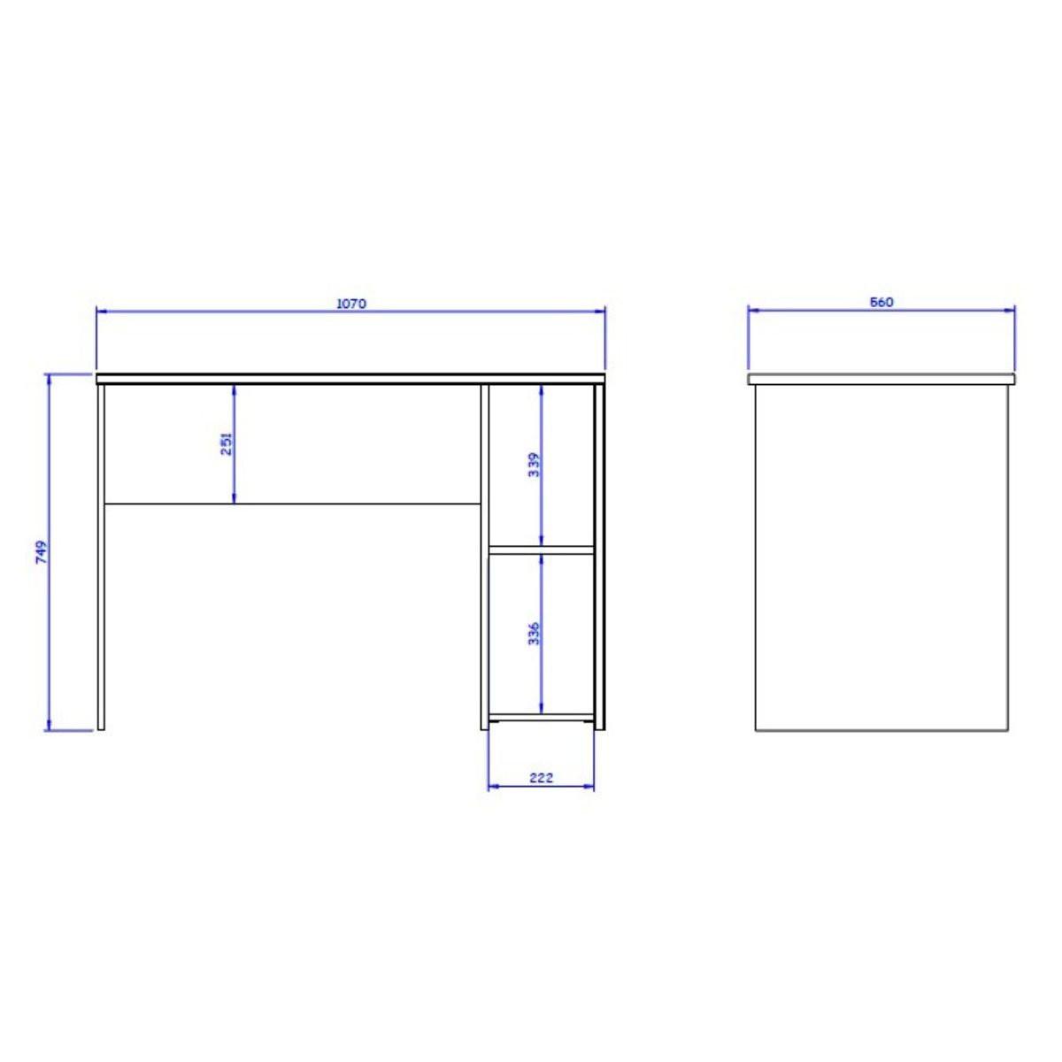 Calicosy Industrial Schreibtisch mit Regalen L107 cm - Soan  