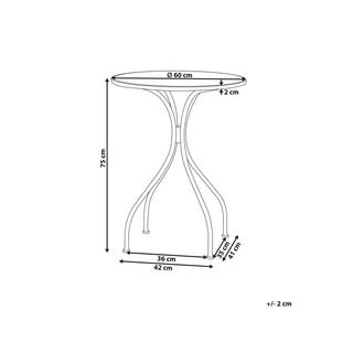 Beliani Table de jardin en Métal Rétro CIGLIANO  