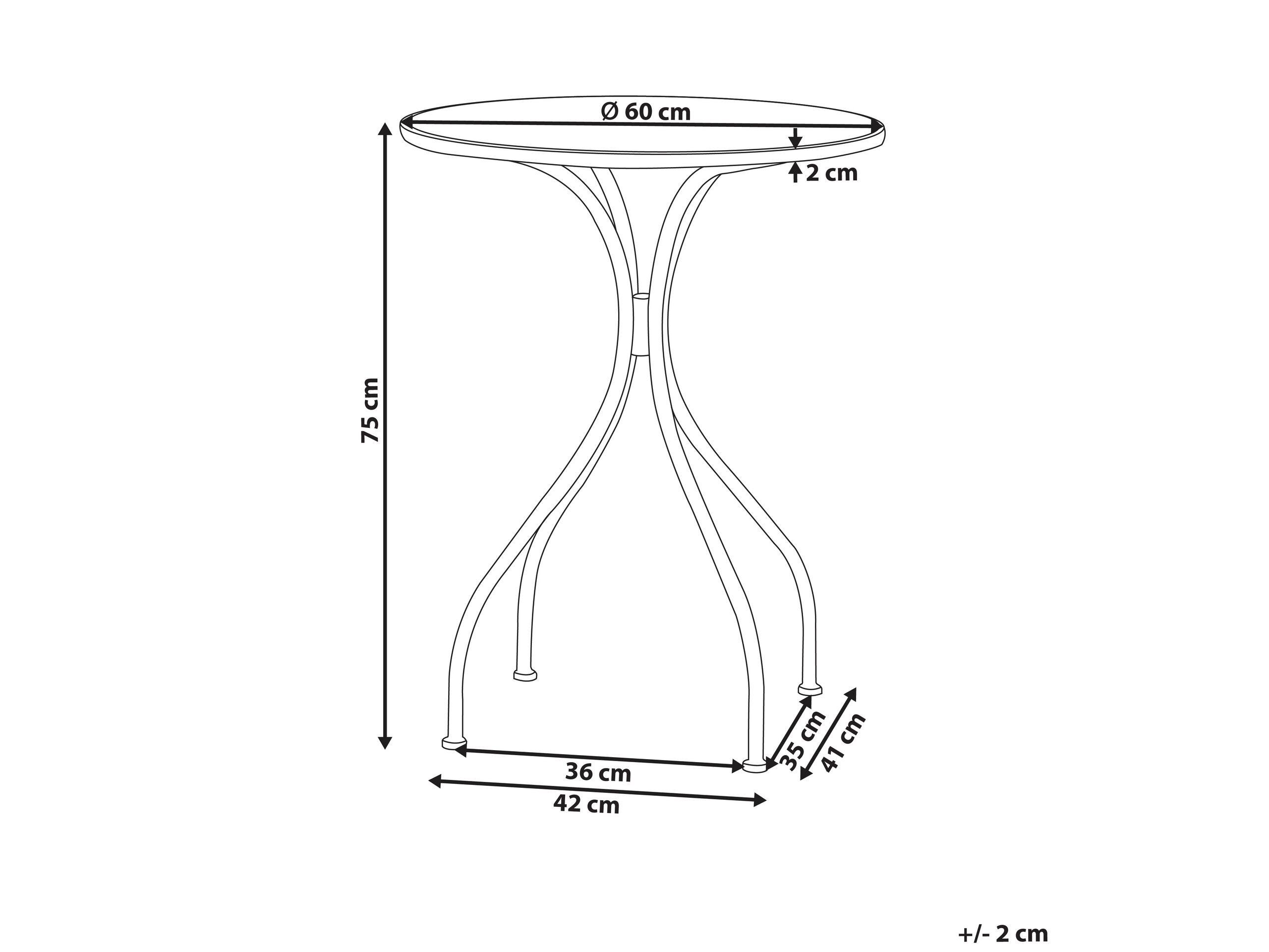 Beliani Tavolino Bistrot en Ferro Retrò CIGLIANO  