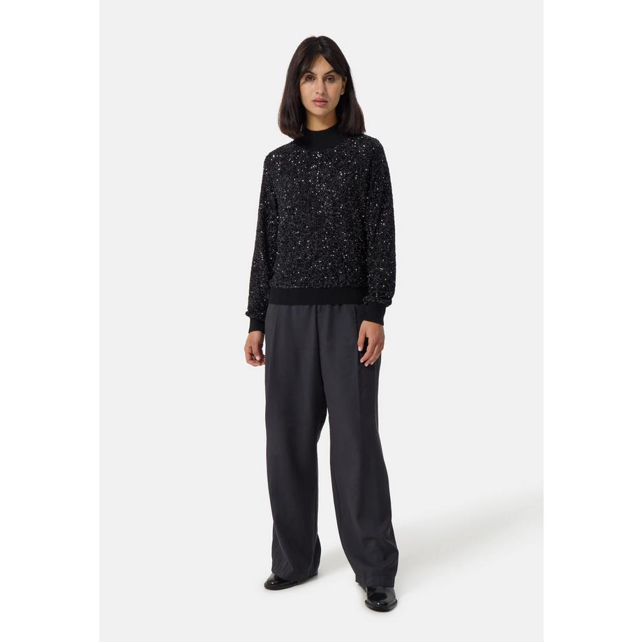 CASH-MERE.CH Maglione girocollo in cashmere con paillettes  
