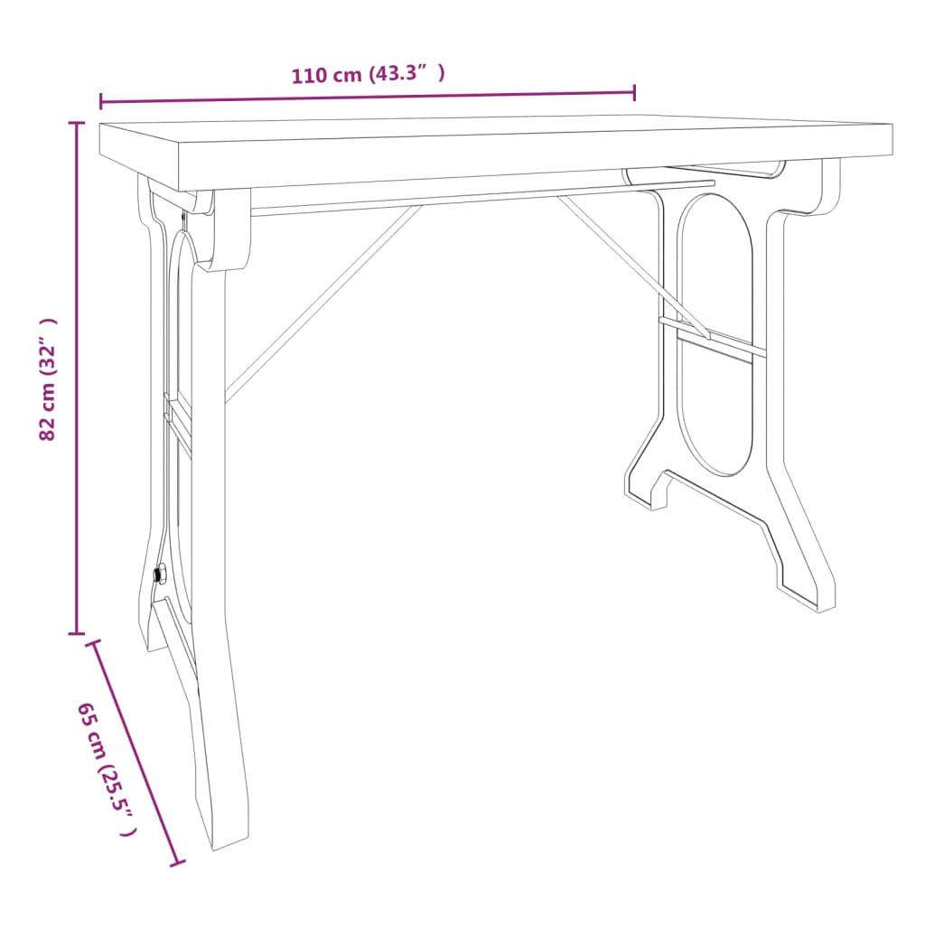 VidaXL Table à dîner bois  