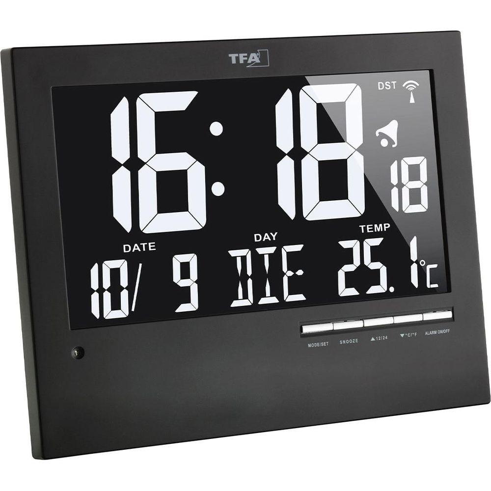 TFA Dostmann Horloge numérique sans fil avec rétroéclairage automatique  