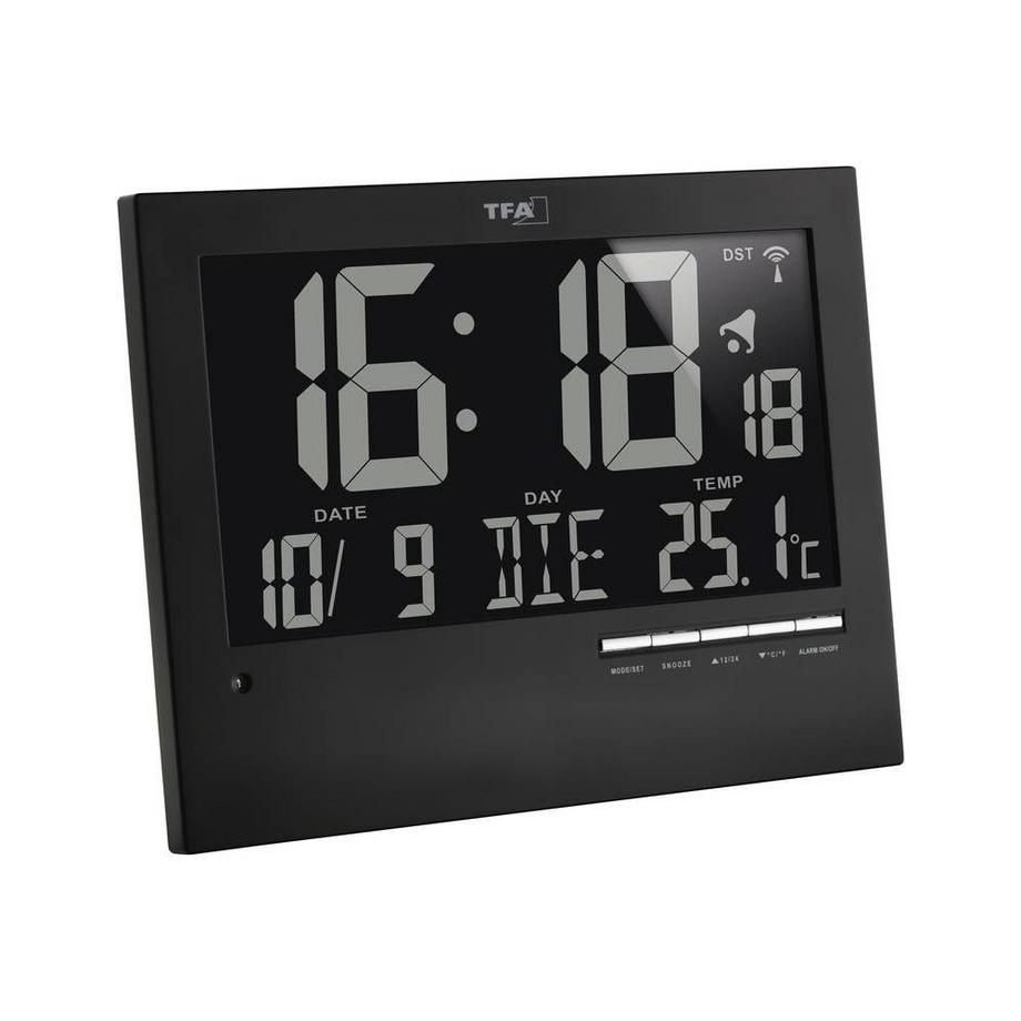 TFA Dostmann Digitale Funk-Wanduhr  