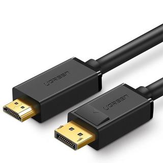 UGREEN  Ugreen Unidirektionales DisplayPort-zu-HDMI-Kabel 4K 30 Hz, 32 AWG, 1,5 m – Schwarz 
