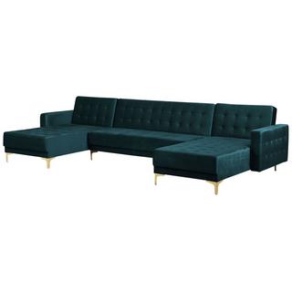 Beliani U-förmiges Sofa aus Samtstoff Modern ABERDEEN  