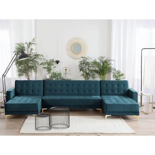 Beliani U-förmiges Sofa aus Samtstoff Modern ABERDEEN  