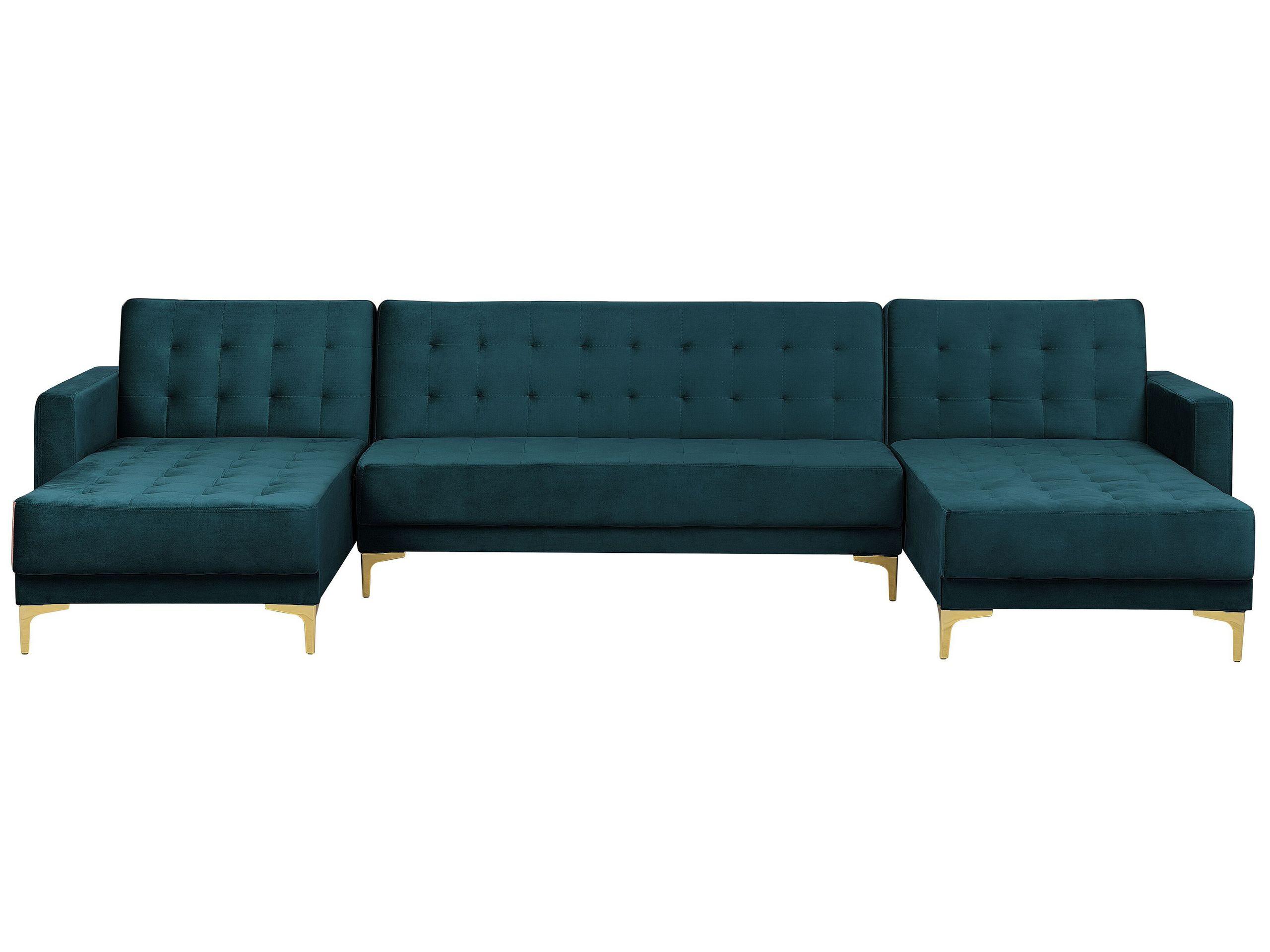 Beliani U-förmiges Sofa aus Samtstoff Modern ABERDEEN  