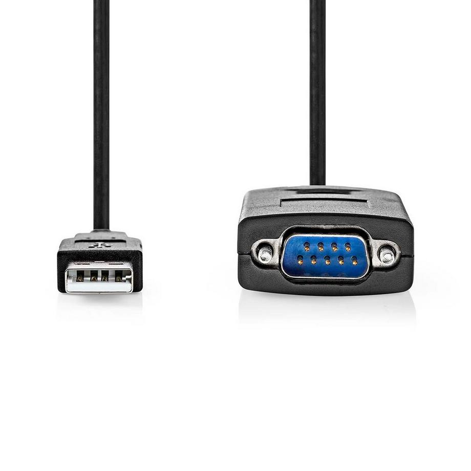 Nedis  Convertitore RS232 | USB-A Maschio | RS232 | Nichelato | 0,90 m | Rotondo | PVC | Nero | Custodia 