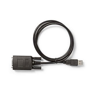 Nedis  RS232 Konverter | USB-A Stecker | RS232 | Vernickelt | 0,90 m | Rund | PVC | Schwarz | Gehäuse 