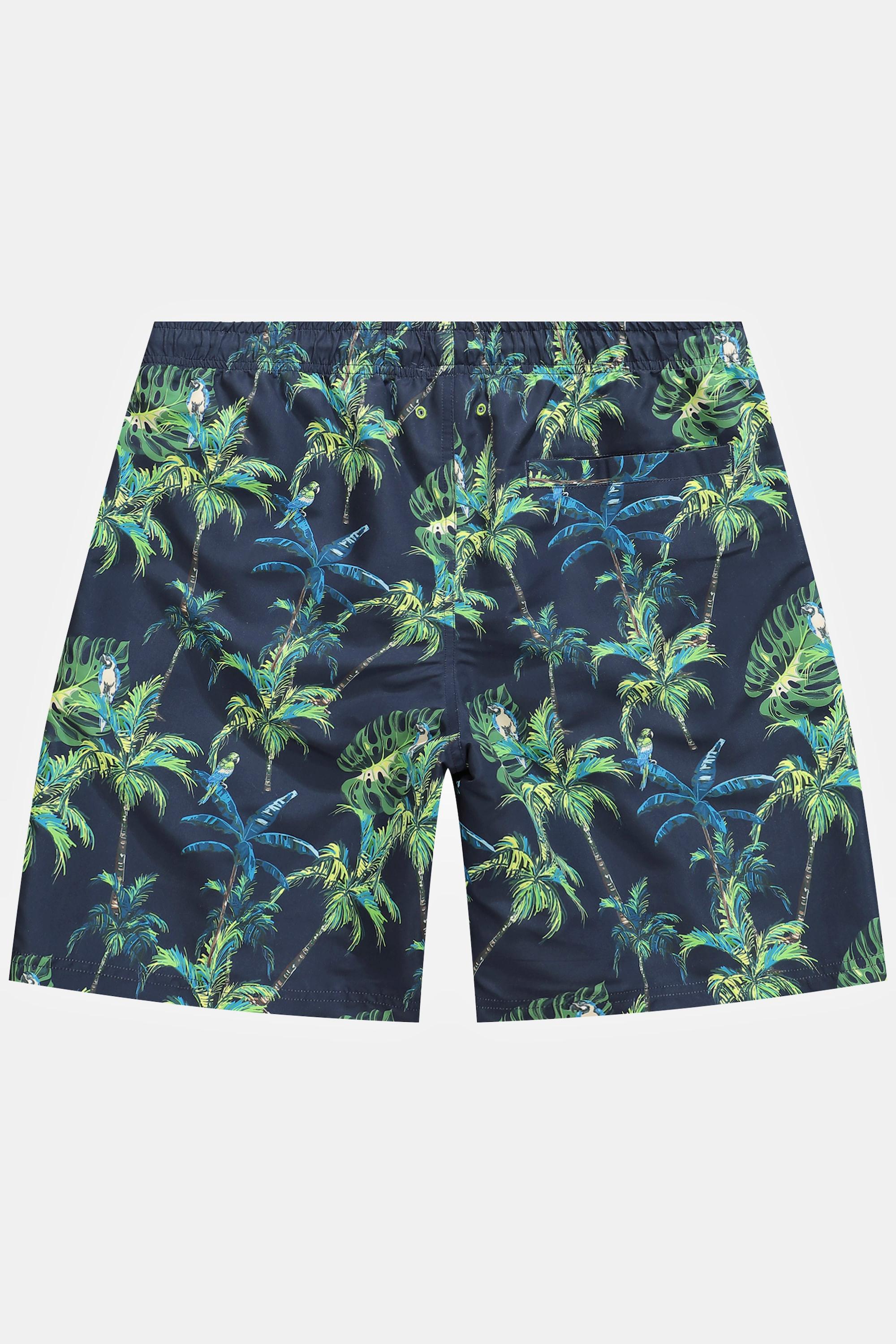 JP1880  Badeshorts, Beachwear, Elastikbund, Palmen Print 