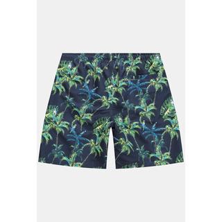 JP1880  Shorts da mare con cintura elastica e stampa con palme 