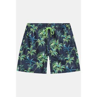 JP1880  Shorts da mare con cintura elastica e stampa con palme 