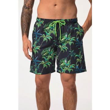 Shorts da mare con cintura elastica e stampa con palme