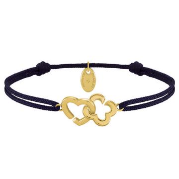 PASSION Herz- und Kleeblatt-Armband aus goldenem Silber