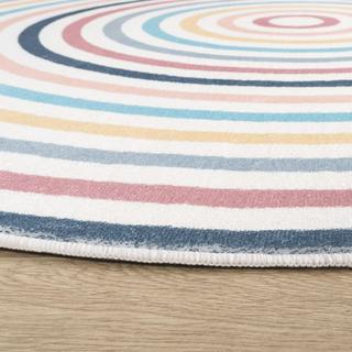 Paco Home Effet 3D des cercles de tapis des enfants lavables  