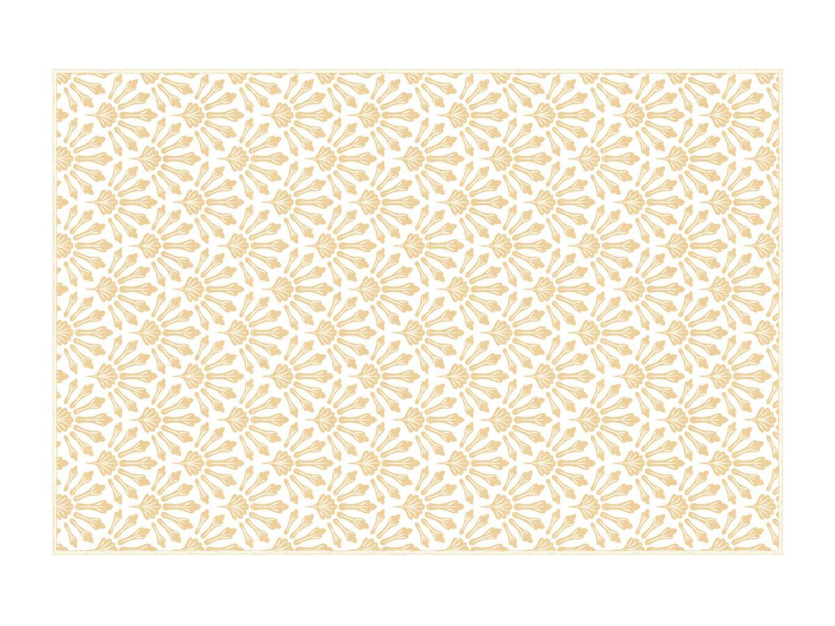 Image of Teppich - Vinyl - Art-déco - 120 X 180 Cm - Beige & Weiß - Duchessy Unisex Beige 120x180 cm