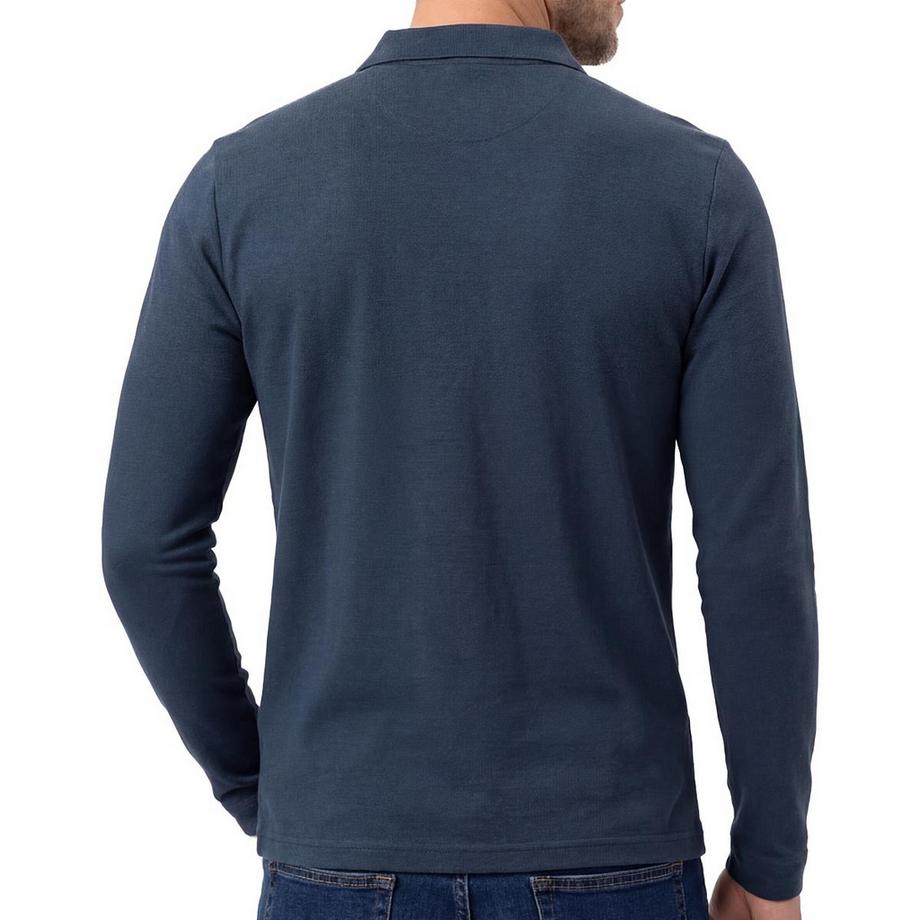 Ragman Polo  Confortable à porter-Soft Knit Polo Knopf Langarm  