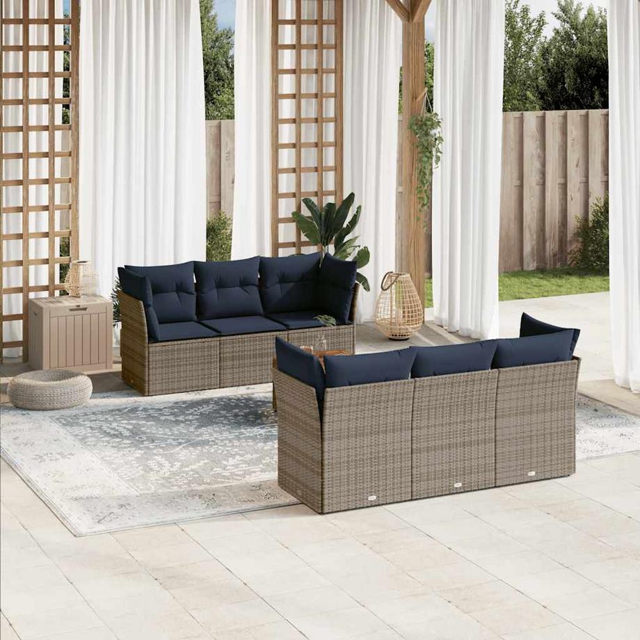 VidaXL set divano da giardino Polirattan  