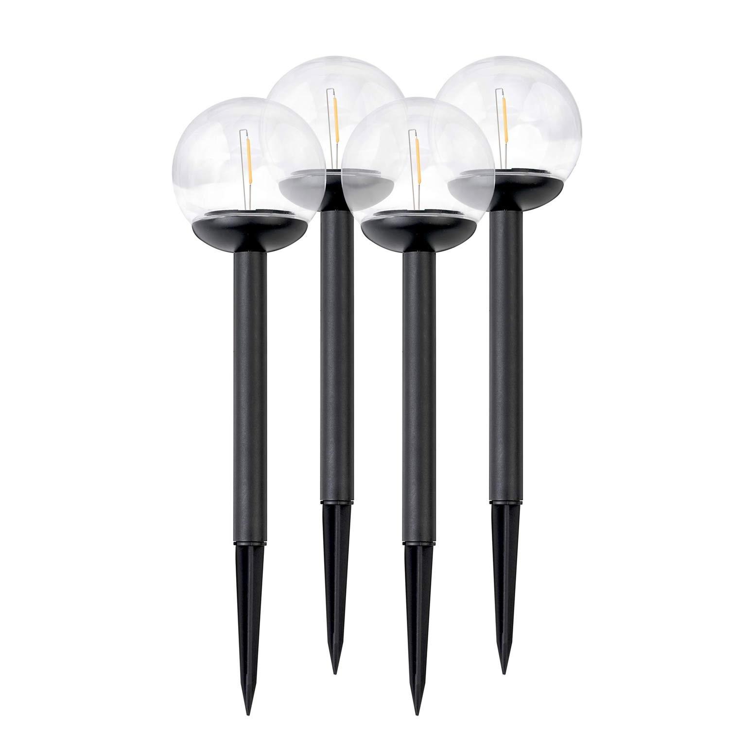 B2X Solarlampe, transparente Kugel, 4 Stk. Ilumen LS-103  