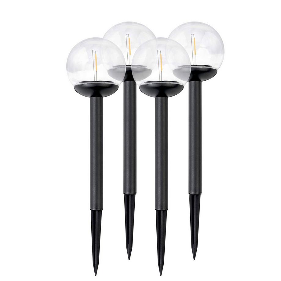 B2X Lampe solaire, boule transparente, 4 pcs. Ilumen LS-103  