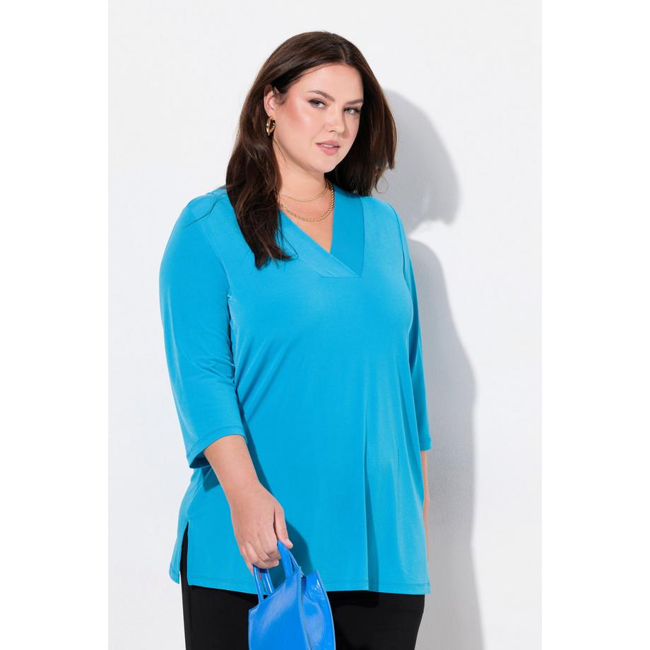 Ulla Popken Maglia lunga A-line Scollo a V Maniche 3/4  